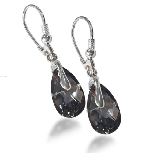Czarne kolczyki z kryształami Swarovski
