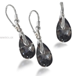 Komplet z czarnymi kryształami Swarovski