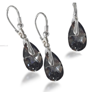 Komplet z czarnymi kryształami Swarovski