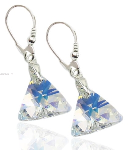 Kolczyki z trójkątnymi kryształami Swarovski - CRYSTAL AB