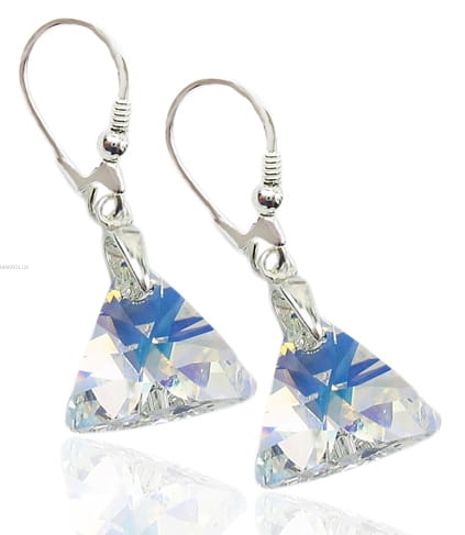 Kolczyki z trójkątnymi kryształami Swarovski - CRYSTAL AB