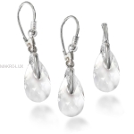 Komplet - wisiorek i kolczyki z migdałowymi kryształami Swarovski