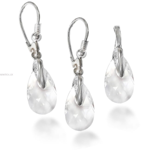 Komplet - wisiorek i kolczyki z migdałowymi kryształami Swarovski