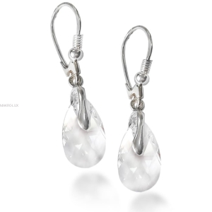 Kolczyki srebrne z migdałowymi kryształami Swarovski - CRYSTAL