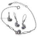 Komplet srebrny z szafirowymi kryształkami Swarovski