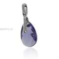 Wisiorek srebrny z fioletowym kryształem Swarovski - migdał Tanzanite