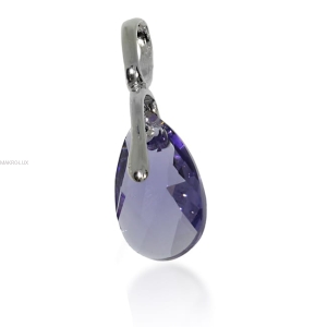 Wisiorek srebrny z fioletowym kryształem Swarovski - migdał Tanzanite