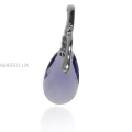 Wisiorek srebrny z fioletowym kryształem Swarovski - migdał Tanzanite