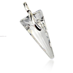 Wisiorek z bezbarwnym kryształem Swarovski - odwrócony trójkąt