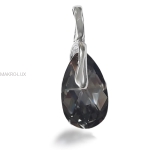Wisiorek srebrny z czarnym kryształem Swarovski