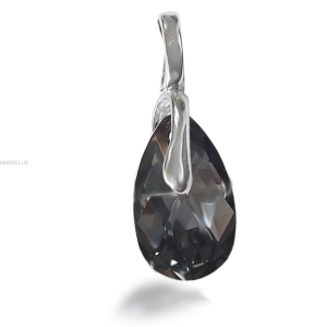 Wisiorek srebrny z czarnym kryształem Swarovski