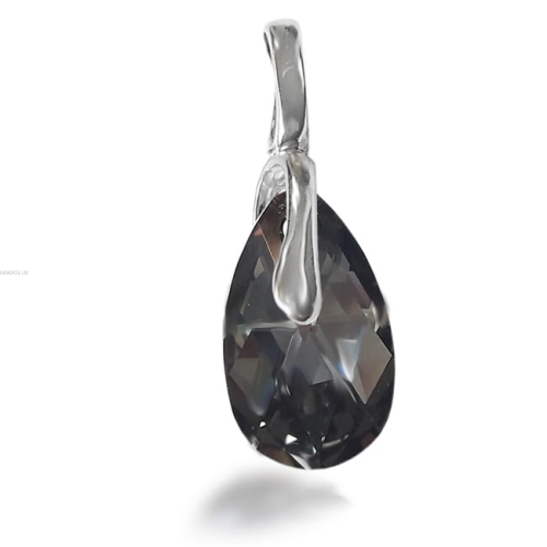 Wisiorek srebrny z czarnym kryształem Swarovski
