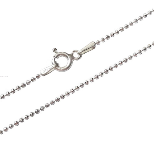 Łańcuszek diamentowana kulka - srebro 925